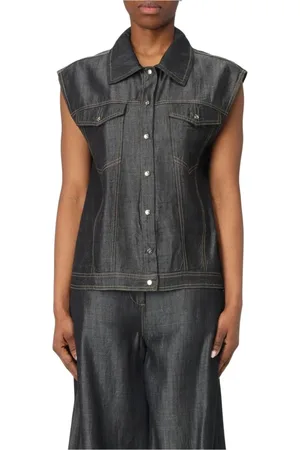 Kaos Kurtki, Kobieta, Niebieski, L, Denim, Denim Button-Up Shirt