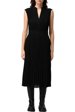 HUGO BOSS Sukienki, Kobieta, Czarny, S, Elegancka Czarna Sukienka Midi