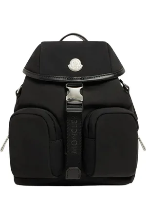 Moncler Torebki, Kobieta, Czarny, ONE SIZE, Nylon, Czarny Plecak z Nylonu z Klamrą