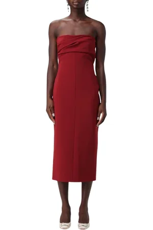 Serafini Sukienki, Kobieta, Czerwony, M, Czerwona Sukienka Sheath Elegancki Styl Kobiecy