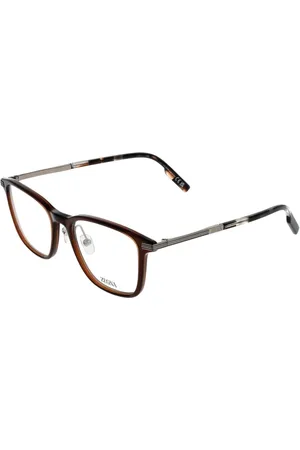 Ermenegildo Zegna Akcesoria, Mężczyzna, brązowy, ONE SIZE, Brązowe Kwadratowe Oprawki Optyczne dla Mężczyzn