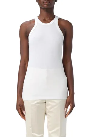 Sportmax Koszulki, Kobieta, Biały, S, Elegancki Dżersejowy Top