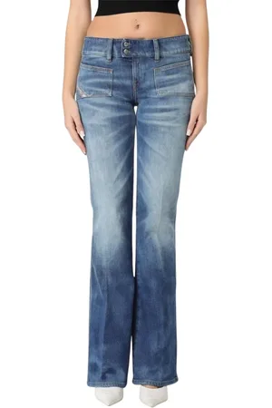 Diesel Jeansy, Kobieta, Niebieski, W27, Denim, Stylowe Flared Jeansy
