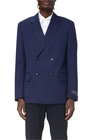 HUGO BOSS Kurtki, Mężczyzna, Niebieski, L, Elegancki Niebieski Blezer