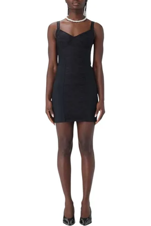 Dolce & Gabbana Sukienki, Kobieta, Czarny, L, Czarna Koronkowa Sukienka Mini Bodycon