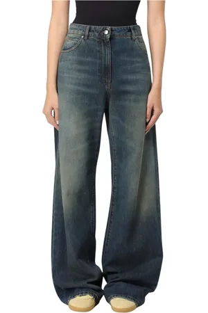 Msgm Jeansy, Kobieta, Niebieski, S, Niebieskie Jeansyy Wide Leg w Luźnym Stylu