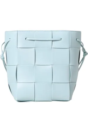 Bottega Veneta Torebki, Kobieta, Niebieski, ONE SIZE, Niebieska Pleciona Mini Torba