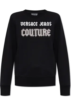 VERSACE Bluzy, Kobieta, Czarny, S, Bluza z połyskującymi aplikacjami