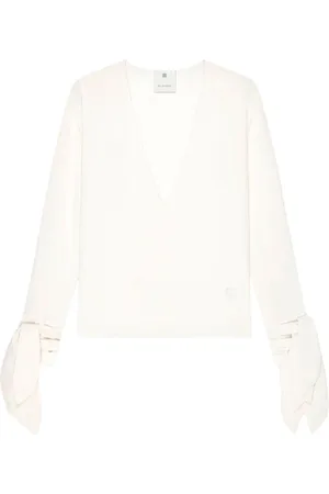 Givenchy Bluzki, Kobieta, Biały, S, Biała wełniana sweter z ściągaczami