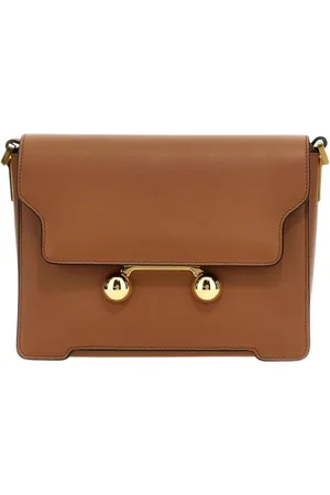 Marni Torebki, Kobieta, brązowy, ONE SIZE, Elegancka Skórzana Torebka Clutch