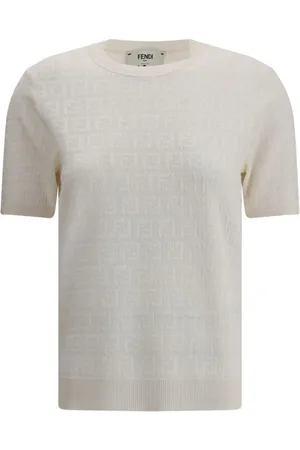 Fendi Swetry, Kobieta, Biały, S, Ikoniczny Sweter T-shirt
