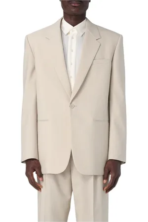 Saint Laurent Garnitury, Mężczyzna, Beżowy, L, Elegantny Beżowy Blezer