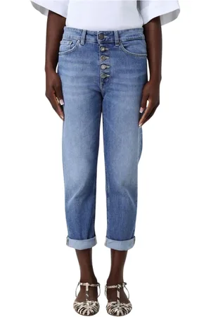 Dondup Jeansy, Kobieta, Niebieski, W24, Denim, Jeansyy z Guzikami i Krótkie
