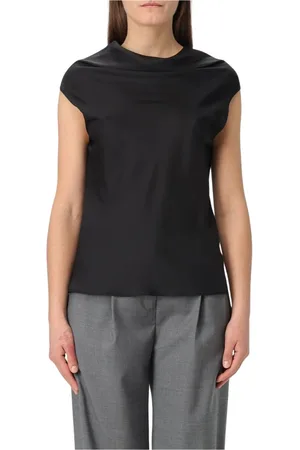 Serafini Koszulki, Kobieta, Czarny, XL, Elegancki Czarny Top z Krótkim Rękawem