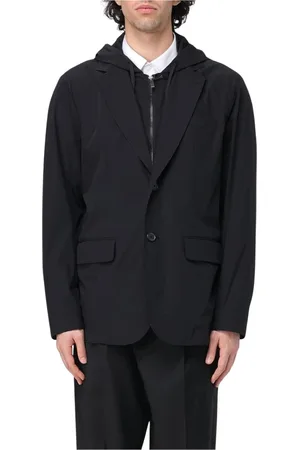 Armani Exchange Kurtki, Mężczyzna, Czarny, S, Nowoczesna Kurtka Blazer z Kapturem
