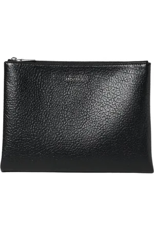 Alexander McQueen Akcesoria, Kobieta, Czarny, ONE SIZE, Czarna Skórzana Kopertówka na Zamek