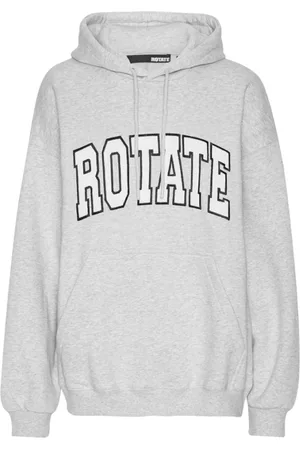 ROTATE Bluzy, Kobieta, Szary, S, Bawełna, Ciężka Bluza z Kapturem
