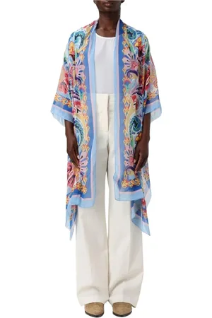 Etro Bluzki, Kobieta, Wielobarwność, S, Wielokolorowy Jedwabny Kimono Kurtka