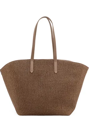 Brunello Cucinelli Torebki, Kobieta, brązowy, ONE SIZE, Plecak na ramię z plecionej rafii z detalami Monili