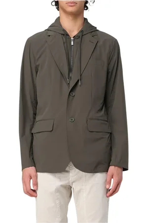Armani Exchange Kurtki, Mężczyzna, Zielony, XL, Nowoczesna Kurtka Blazer z Kapturem