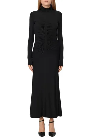 Pinko Sukienki, Kobieta, Czarny, L, Elegancka Rozciągnięta Sukienka Midi z Jerseyu
