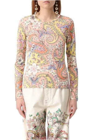 Etro Koszulki, Kobieta, Wielobarwność, M, Wielobarwna Bluzka z Paisley Print