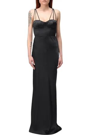 Pinko Sukienki, Kobieta, Czarny, M, Elegancka Czarna Sukienka Maxi