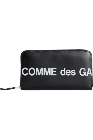 Comme des Garçons Akcesoria, Mężczyzna, Czarny, ONE SIZE, Czarna Skórzana Portmonetka z Zamykaniem na Zamek