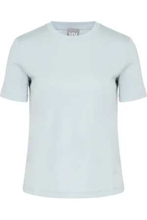 Max Mara Koszulki, Kobieta, Niebieski, L, Bawełna, Niebieski T-shirt Opunzia z bawełny
