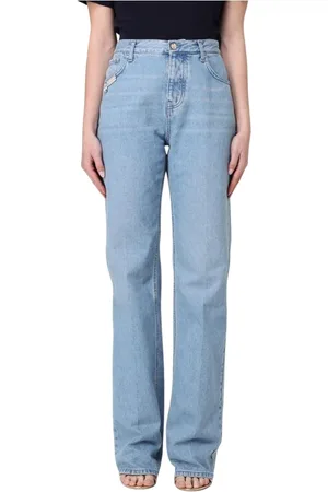 Liu Jo Jeansy, Kobieta, Niebieski, W28, Denim, Jeansyy z prostą nogawką i kryształkami