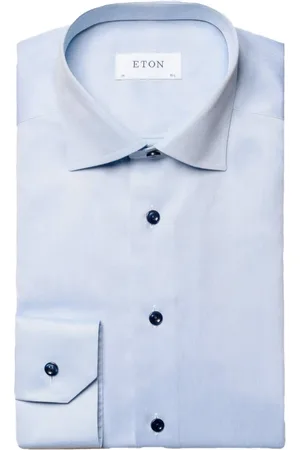 Eton Koszule, Mężczyzna, Niebieski, M, Bawełna, Elegancka koszula formalna z długim rękawem