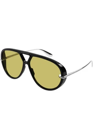 Bottega Veneta Akcesoria, unisex, Czarny, M, Stylowe Okulary Pilot w Kolorze Czarnym