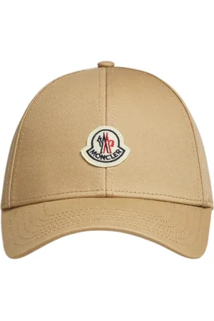 Moncler Akcesoria, Mężczyzna, Beżowy, ONE SIZE, Beżowa Bawełniana Czapka Baseballowa