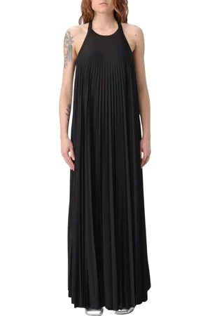 Sportmax Sukienki, Kobieta, Czarny, XS, Elegancka Sukienka Maxi Bez Rękawów Czarna