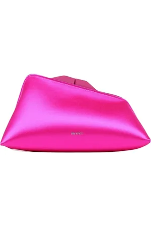 The Attico Torebki, Kobieta, Różowy, ONE SIZE, Różowy Satynowy Węzeł Clutch