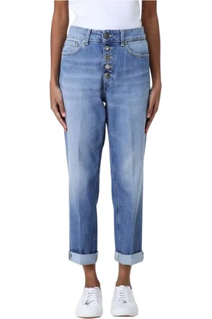 Dondup Jeansy, Kobieta, Niebieski, W24, Denim, Niebieskie Jeansyy z Guzikami dla Kobiet