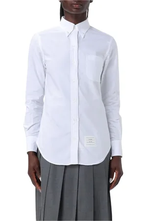 Thom Browne Bluzki, Kobieta, Biały, S, Klasyczna Biała Koszula Elegancki Styl