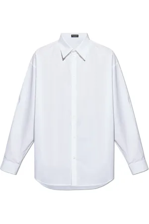 Balenciaga Koszule, Mężczyzna, Biały, L, Len, Koszula typu `oversize`