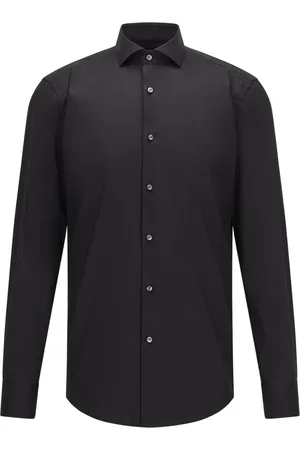 HUGO BOSS Koszule, Mężczyzna, Czarny, 5XL, Bawełna, Koszula Formalna