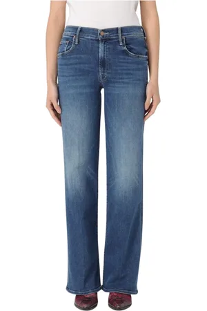 Mother Jeansy, Kobieta, Niebieski, W24, Niebieskie Jeansyy Straight-Leg dla Kobiet