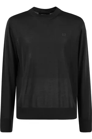 Dsquared2 Swetry, Mężczyzna, Czarny, L, Wełna, Sweter Crewneck