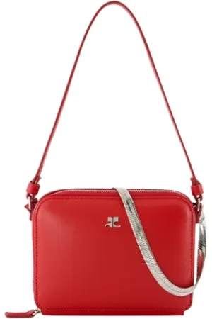 Courrèges Torebki, Kobieta, Czerwony, ONE SIZE, Skóra, Leather shoulder-bags