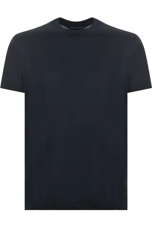Emporio Armani Koszulki, Mężczyzna, Czarny, L, T-shirt z logo w ciemnym niebieskim
