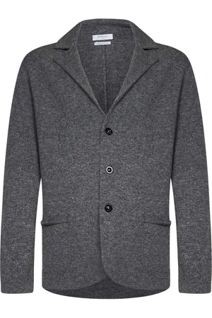 Boglioli Kurtki, Mężczyzna, Szary, S, Wełna, Szary kardigan w stylu blezera Aw 24