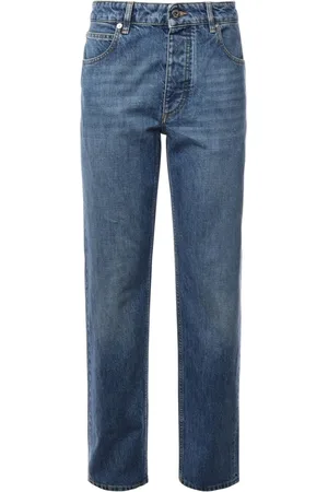 Bottega Veneta Jeansy, Kobieta, Niebieski, S, Denim, Jeansyy w kolorze Mid z wzorem Intrecciato