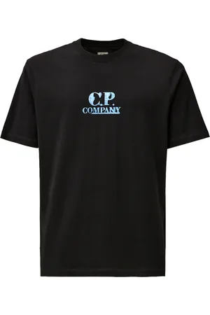 C.P. Company Koszulki, Mężczyzna, Niebieski, XL, Bawełna, T-shirt z Grafiką z Bawełny Regular Fit