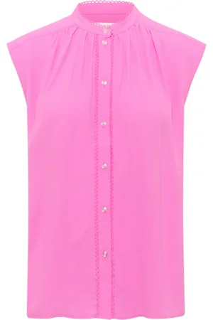 INWEAR Bluzki, Kobieta, Różowy, 3XL, Elegancki Top w kolorze Cyclamen z kołnierzykiem mandarynkowym