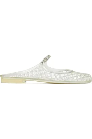 Tory Burch Buty, Kobieta, Biały, 36 EU, Białe płaskie buty z klamrą z logo