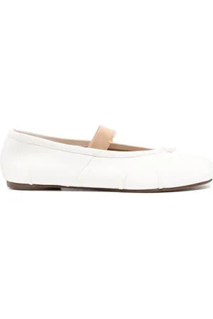 Maison Margiela Buty, Kobieta, Biały, 36 EU, Baleriny z jasnego skóry elegancki styl