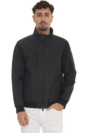 HUGO BOSS Kurtki, Mężczyzna, Niebieski, 2XL, Kurtka bomber z logo na rękawie